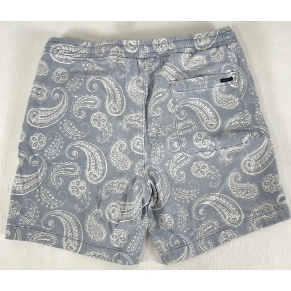 PacSun Men's Paisley Volley Shorts Blue Elastic Waist Drawstring Size S - Picture 9 of 13